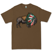 Cacao mexican bison with indian headdress Premium Tee - RanaPortraitStore