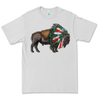 Dove Grey mexican bison with indian headdress Premium Tee - RanaPortraitStore