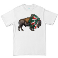 White mexican bison with indian headdress Premium Tee - RanaPortraitStore