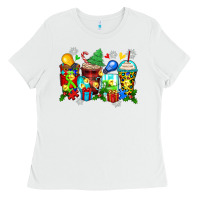 White autism christmas coffee cups Ladies Tee - Zillion Design Studio