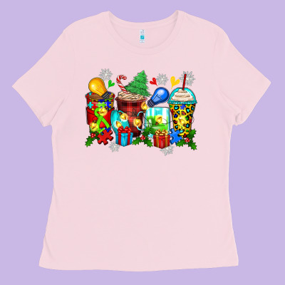 Autism Christmas Coffee Cups Ladies Tee Designed By Zillion Design Studio