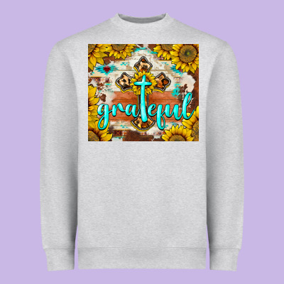 Grateful Cross Heavyweight Sweatshirt Designed By Barkaloodesign