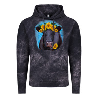 Cloud Black black angus with sunflower Vintage Hoodie - RanaPortraitStore