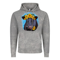 Cloud Rock black angus with sunflower Vintage Hoodie - RanaPortraitStore