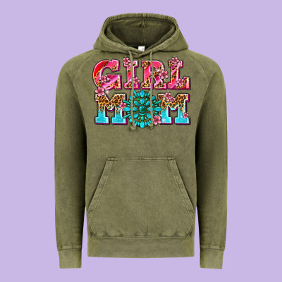 Girl Mom Vintage Hoodie Designed By Adodesignshop