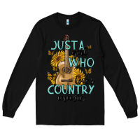 Black just a girl who loves country music Long Sleeve Tee - MaliasSmallBusiness