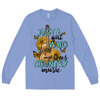 Colony Blue just a girl who loves country music Long Sleeve Tee - MaliasSmallBusiness