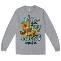 Heather Grey just a girl who loves country music Long Sleeve Tee - MaliasSmallBusiness