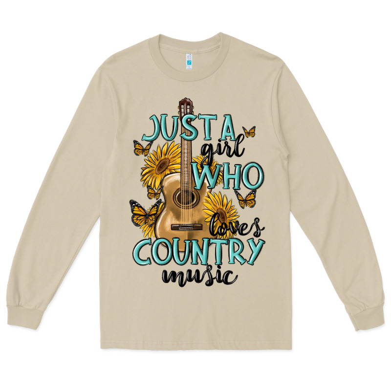 Just A Girl Who Loves Country Music Long Sleeve Tee by MaliasSmallBusiness | Teevron