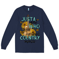 Navy just a girl who loves country music Long Sleeve Tee - MaliasSmallBusiness