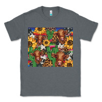 Charcoal Heather western cactus sunflower highlands cow Classic Tee - BarkalooDesign
