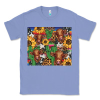 Colony Blue western cactus sunflower highlands cow Classic Tee - BarkalooDesign