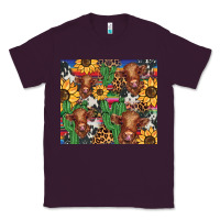 Plum western cactus sunflower highlands cow Classic Tee - BarkalooDesign