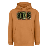 Camouflage Patterned Babe Tried Heavyweight Hoodie | Teevron