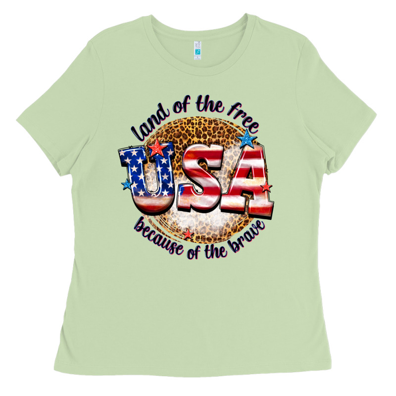 Land Of The Free Usa Because Of The Brave Billie W Ladies Tee by texasbilliewilder | Teevron