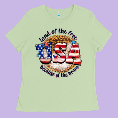 Land Of The Free Usa Because Of The Brave Billie W Ladies Tee Designed By Texasbilliewilder