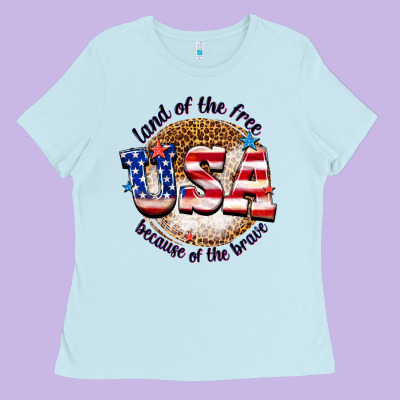 Land Of The Free Usa Because Of The Brave Billie W Ladies Tee Designed By Texasbilliewilder