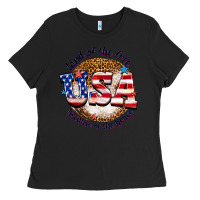 Black land of the free usa because of the brave billie w Ladies Tee - texasbilliewilder