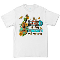 White the lord is my strength and my song guitar with su Premium Tee - AdoDesignShop