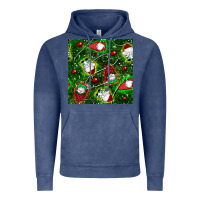 Vintage Denim christmas gnomes seamless pattern Vintage Hoodie - BundleAndBundleShop