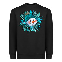 Black cute snowman winter sunflower Heavyweight Sweatshirt - Jasminsmagicworld