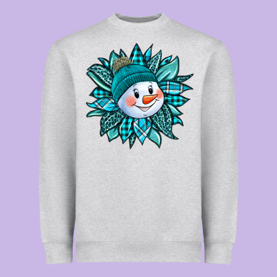 Cute Snowman Winter Sunflower Heavyweight Sweatshirt Designed By Jasminsmagicworld