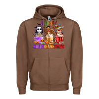 Chestnut happy hallothanksmas Zipper Hoodie - MaliasSmallBusiness