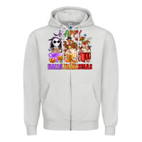 Dove Grey happy hallothanksmas Zipper Hoodie - MaliasSmallBusiness