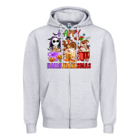 Heather Grey happy hallothanksmas Zipper Hoodie - MaliasSmallBusiness