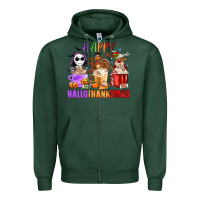Sports Green happy hallothanksmas Zipper Hoodie - MaliasSmallBusiness