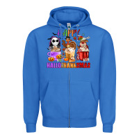 True Royal happy hallothanksmas Zipper Hoodie - MaliasSmallBusiness