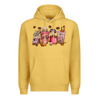 Antique Gold Cafecito y Chisme Coffee Cups Premium Hoodie - texasbilliewilder
