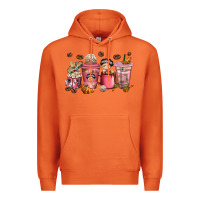 Carrot Cafecito y Chisme Coffee Cups Premium Hoodie - texasbilliewilder