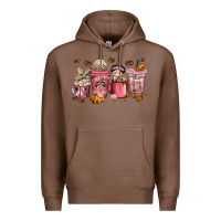 Chestnut Cafecito y Chisme Coffee Cups Premium Hoodie - texasbilliewilder