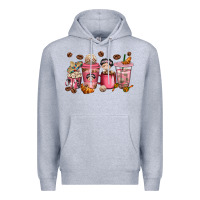 Heather Grey Cafecito y Chisme Coffee Cups Premium Hoodie - texasbilliewilder