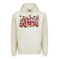 Oatmeal Heather Cafecito y Chisme Coffee Cups Premium Hoodie - texasbilliewilder