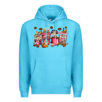 Ocean Blue Cafecito y Chisme Coffee Cups Premium Hoodie - texasbilliewilder