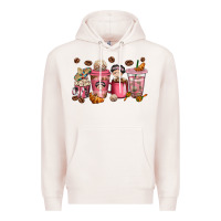 Pale Pink Cafecito y Chisme Coffee Cups Premium Hoodie - texasbilliewilder
