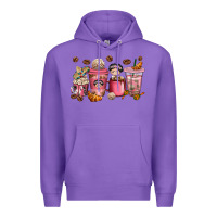 Purple Cafecito y Chisme Coffee Cups Premium Hoodie - texasbilliewilder