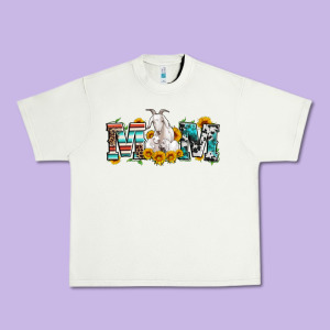 Goat Mom Serape Leopard Cowhide Goat Family Urban Heavy Tee Designed By Artiststas