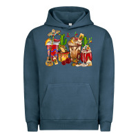 Pigment Midnight Navy Cino De Mayo coffee cups Mexico Urban Hoodie - HowdyJamesFarm
