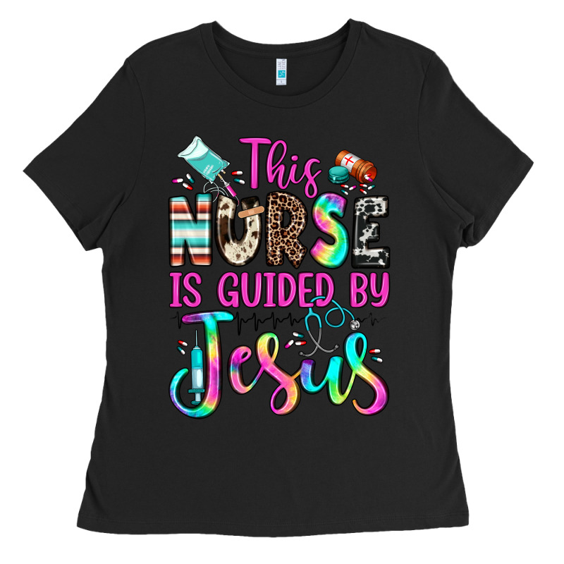 This Nurse Is Guided By Jesus Ladies Tee by JahusDesignShop | Teevron