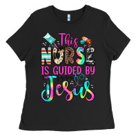 Black this nurse is guided by jesus Ladies Tee - JahusDesignShop