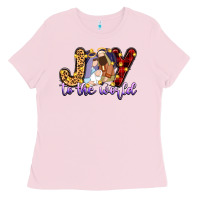 Bubblegum Pink joy to the world Ladies Tee - Zillion Design Studio
