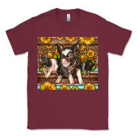 Burgundy Western Cute Hampshire Pigs Classic Tee - LillyAllenDesigns