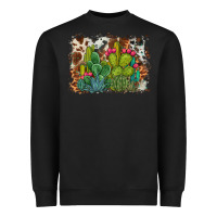 Black watercolor cactus western background Heavyweight Sweatshirt - BarkalooDesign