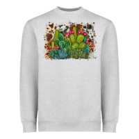 Watercolor Cactus Western Background Heavyweight Sweatshirt | Teevron