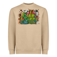 Mushroom watercolor cactus western background Heavyweight Sweatshirt - BarkalooDesign