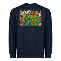 Navy watercolor cactus western background Heavyweight Sweatshirt - BarkalooDesign