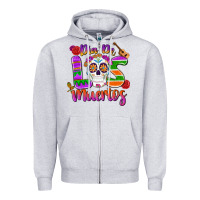Heather Grey dia de los muertos Zipper Hoodie - MaliasSmallBusiness